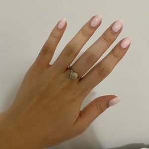 PANDORA Silver Pink Enamel Rose Ring